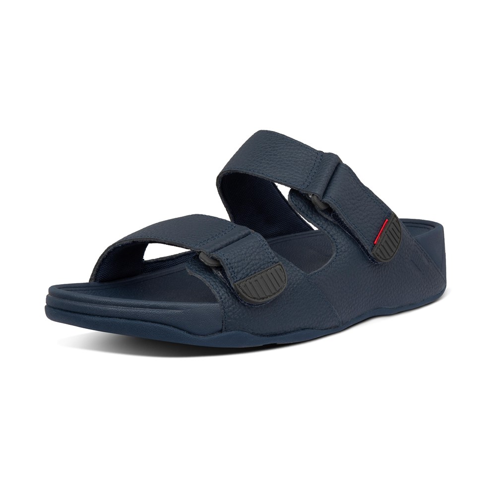 Fitflop Man Slides Navy - Gogh Moc Adjustable Leather - HP5286739